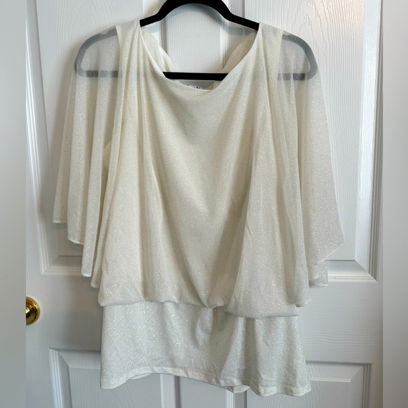 Chaus Tops - Micro Glitter Banded Blouson Top NWOT